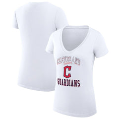 Cleveland Guardians G-III 4Her by Carl Banks Women's Super-Slim Fit Lightweight Team Logo Graphic V-Neck T-Shirt - MLB