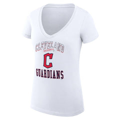Cleveland Guardians G-III 4Her by Carl Banks Women's Super-Slim Fit Lightweight Team Logo Graphic V-Neck T-Shirt - MLB