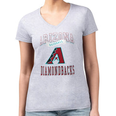 Arizona Diamondbacks G-III 4Her by Carl Banks Women's Super-Slim Fit Lightweight Team Logo Graphic V-Neck T-Shirt - MLB