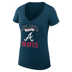 Atlanta Braves G-III 4Her by Carl Banks Women's Super-Slim Fit Lightweight Team Logo Graphic V-Neck T-Shirt - MLB