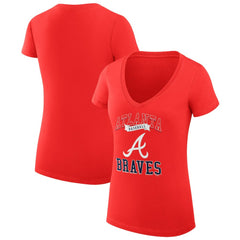 Atlanta Braves G-III 4Her by Carl Banks Women's Super-Slim Fit Lightweight Team Logo Graphic V-Neck T-Shirt - MLB