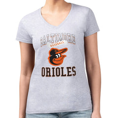 Baltimore Orioles G-III 4Her by Carl Banks Women's Super-Slim Fit Lightweight Team Logo Graphic V-Neck T-Shirt - MLB