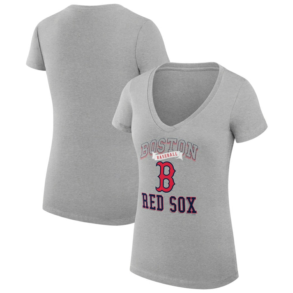Boston Red Sox G-III 4Her by Carl Banks Women's Super-Slim Fit Lightweight Team Logo Graphic V-Neck T-Shirt - MLB
