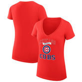 Chicago Cubs G-III 4Her by Carl Banks Women's Super-Slim Fit Lightweight Team Logo Graphic V-Neck T-Shirt - MLB