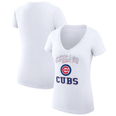Chicago Cubs G-III 4Her by Carl Banks Women's Super-Slim Fit Lightweight Team Logo Graphic V-Neck T-Shirt - MLB