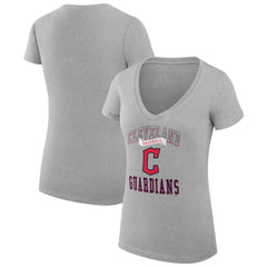 Cleveland Guardians G-III 4Her by Carl Banks Women's Super-Slim Fit Lightweight Team Logo Graphic V-Neck T-Shirt - MLB