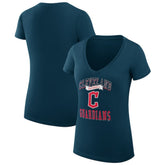Cleveland Guardians G-III 4Her by Carl Banks Women's Super-Slim Fit Lightweight Team Logo Graphic V-Neck T-Shirt - MLB