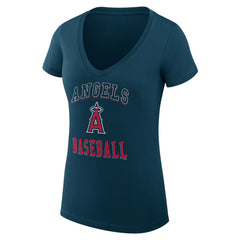 Los Angeles Angels G-III 4Her by Carl Banks Women's Super-Slim Fit Lightweight Team Logo Graphic V-Neck T-Shirt - MLB