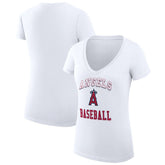 Los Angeles Angels G-III 4Her by Carl Banks Women's Super-Slim Fit Lightweight Team Logo Graphic V-Neck T-Shirt - MLB