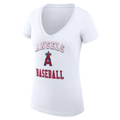 Los Angeles Angels G-III 4Her by Carl Banks Women's Super-Slim Fit Lightweight Team Logo Graphic V-Neck T-Shirt - MLB