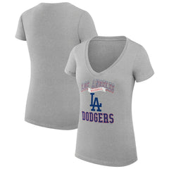 Los Angeles Dodgers G-III 4Her by Carl Banks Women's Super-Slim Fit Lightweight Team Logo Graphic V-Neck T-Shirt - MLB