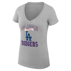 Los Angeles Dodgers G-III 4Her by Carl Banks Women's Super-Slim Fit Lightweight Team Logo Graphic V-Neck T-Shirt - MLB