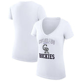 Colorado Rockies G-III 4Her by Carl Banks Women's Super-Slim Fit Lightweight Team Logo Graphic V-Neck T-Shirt - MLB