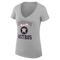 Houston Astros G-III 4Her by Carl Banks Women's Super-Slim Fit Lightweight Team Logo Graphic V-Neck T-Shirt - MLB