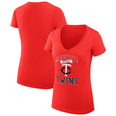 Minnesota Twins G-III 4Her by Carl Banks Women's Super-Slim Fit Lightweight Team Logo Graphic V-Neck T-Shirt - MLB