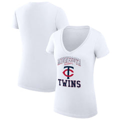 Minnesota Twins G-III 4Her by Carl Banks Women's Super-Slim Fit Lightweight Team Logo Graphic V-Neck T-Shirt - MLB
