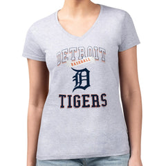 Detroit Tigers G-III 4Her by Carl Banks Women's Super-Slim Fit Lightweight Team Logo Graphic V-Neck T-Shirt - MLB