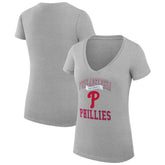 Philadelphia Phillies G-III 4Her by Carl Banks Women's Super-Slim Fit Lightweight Team Logo Graphic V-Neck T-Shirt - MLB