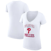 Philadelphia Phillies G-III 4Her by Carl Banks Women's Super-Slim Fit Lightweight Team Logo Graphic V-Neck T-Shirt - MLB