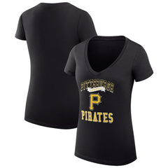 Pittsburgh Pirates G-III 4Her by Carl Banks Women's Super-Slim Fit Lightweight Team Logo Graphic V-Neck T-Shirt - MLB