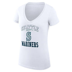 Seattle Mariners G-III 4Her by Carl Banks Women's Super-Slim Fit Lightweight Team Logo Graphic V-Neck T-Shirt - MLB