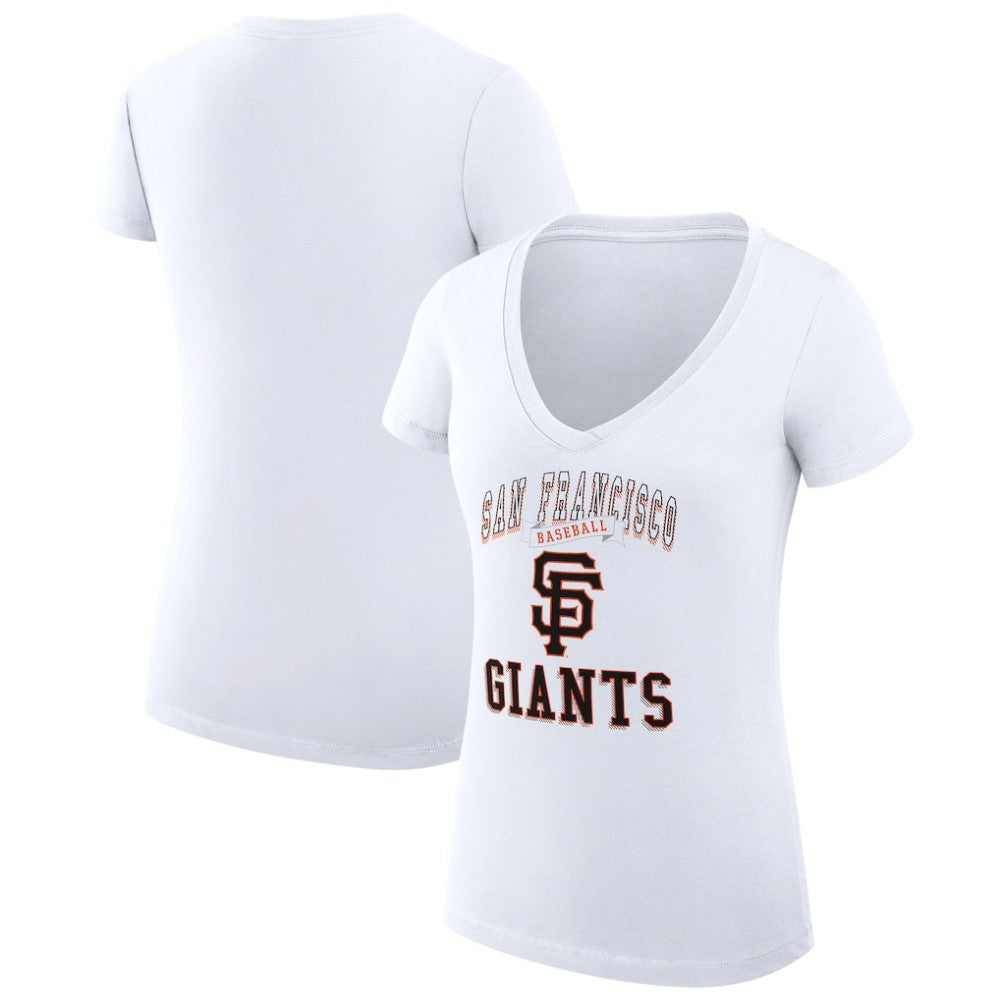San Francisco Giants G-III 4Her by Carl Banks Women's Super-Slim Fit Lightweight Team Logo Graphic V-Neck T-Shirt - MLB