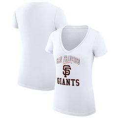 San Francisco Giants G-III 4Her by Carl Banks Women's Super-Slim Fit Lightweight Team Logo Graphic V-Neck T-Shirt - MLB