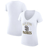 San Diego Padres G-III 4Her by Carl Banks Women's Super-Slim Fit Lightweight Team Logo Graphic V-Neck T-Shirt - MLB