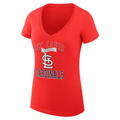 St. Louis Cardinals G-III 4Her by Carl Banks Women's Super-Slim Fit Lightweight Team Logo Graphic V-Neck T-Shirt - MLB