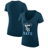 Tampa Bay Rays G-III 4Her by Carl Banks Women's Super-Slim Fit Lightweight Team Logo Graphic V-Neck T-Shirt - MLB