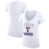 Texas Rangers G-III 4Her by Carl Banks Women's Super-Slim Fit Lightweight Team Logo Graphic V-Neck T-Shirt - MLB