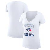 Toronto Blue Jays G-III 4Her by Carl Banks Women's Super-Slim Fit Lightweight Team Logo Graphic V-Neck T-Shirt - MLB