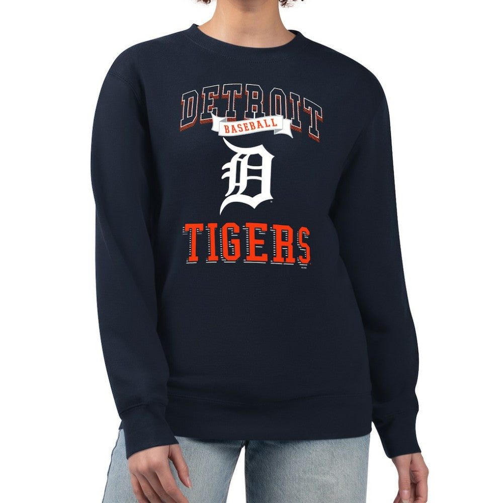Detroit Tigers G-III 4Her by Carl Banks Women's Team Logo Graphic Tri-Blend Fleece Pullover Sweatshirt - MLB