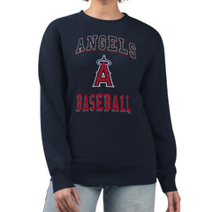 Los Angeles Angels G-III 4Her by Carl Banks Women's Team Logo Graphic Tri-Blend Fleece Pullover Sweatshirt - MLB