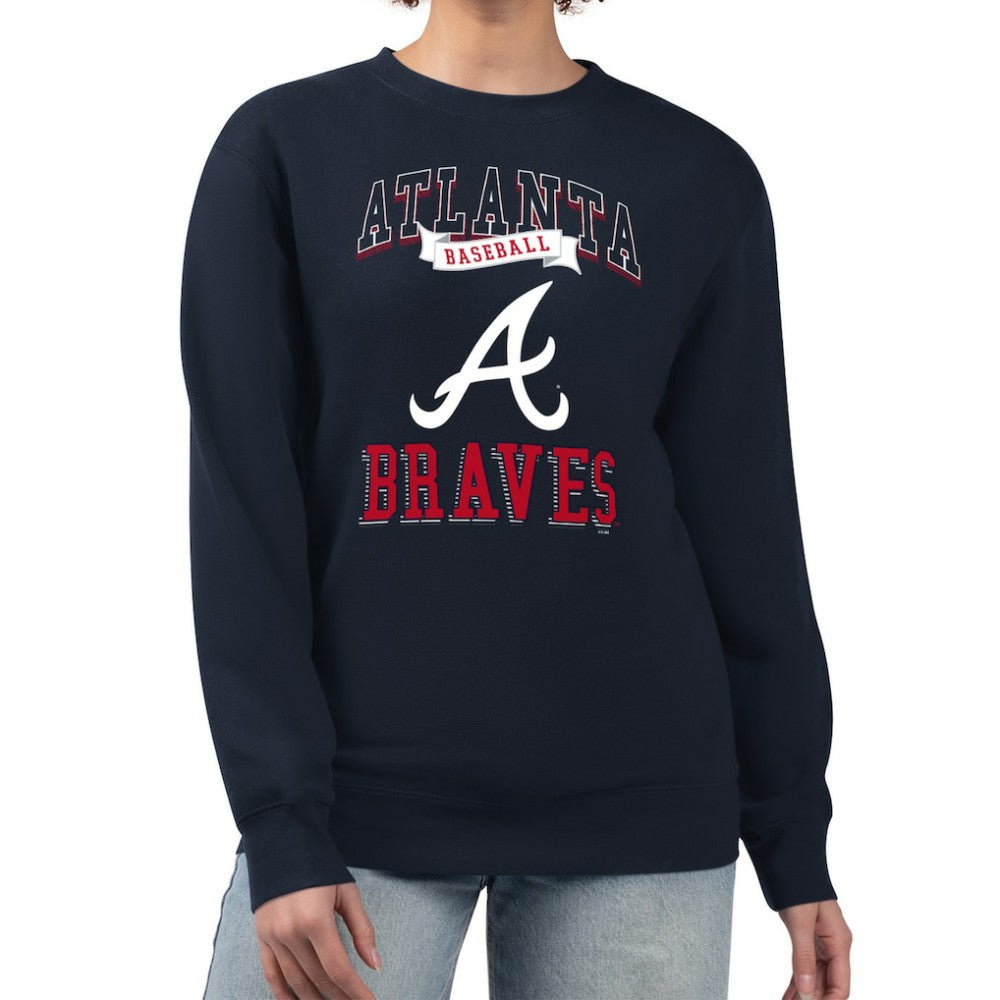Atlanta Braves G-III 4Her by Carl Banks Women's Team Logo Graphic Tri-Blend Fleece Pullover Sweatshirt - MLB
