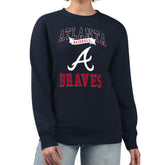 Atlanta Braves G-III 4Her by Carl Banks Women's Team Logo Graphic Tri-Blend Fleece Pullover Sweatshirt - MLB