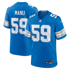 Giovanni Manu Detroit Lions Team Game Jersey Blue | Nike for Sale