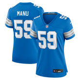 Giovanni Manu Detroit Lions Women's Team Game Jersey Blue | Nike for Sale