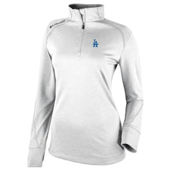 Los Angeles Dodgers Columbia Women's Cooperstown Collection Shotgun 2.0 Omni-Wick Quarter-Zip Top - White Tops - MLB