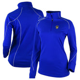 Milwaukee Brewers Columbia Women's Cooperstown Collection Shotgun 2.0 Omni-Wick Quarter-Zip Top - Royal Tops - MLB
