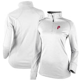 Philadelphia Phillies Columbia Women's Cooperstown Collection Shotgun 2.0 Omni-Wick Quarter-Zip Top - White Tops - MLB