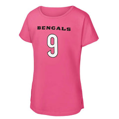 Joe Burrow Cincinnati Bengals Girls Youth Player Name & Number T-Shirt Pink | NFL