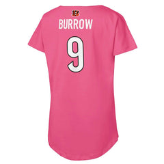Joe Burrow Cincinnati Bengals Girls Youth Player Name & Number T-Shirt Pink | NFL