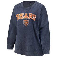 Chicago Bears Profile Women's Plus Size Acid Wash Raglan Sweatshirt Navy | NFL