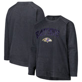 Baltimore Ravens Profile Women's Plus Size Acid Wash Raglan Sweatshirt Charcoal | NFL