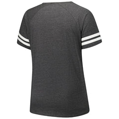 Arizona Cardinals Women's Plus Size Logo Striped Raglan Notch Neck T-Shirt Charcoal | Fanatics