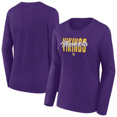 Minnesota Vikings Women's Long Sleeve Scoop Neck T-Shirt Purple | Fanatics