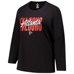 Atlanta Falcons Women's Long Sleeve Scoop Neck T-Shirt Black | Fanatics
