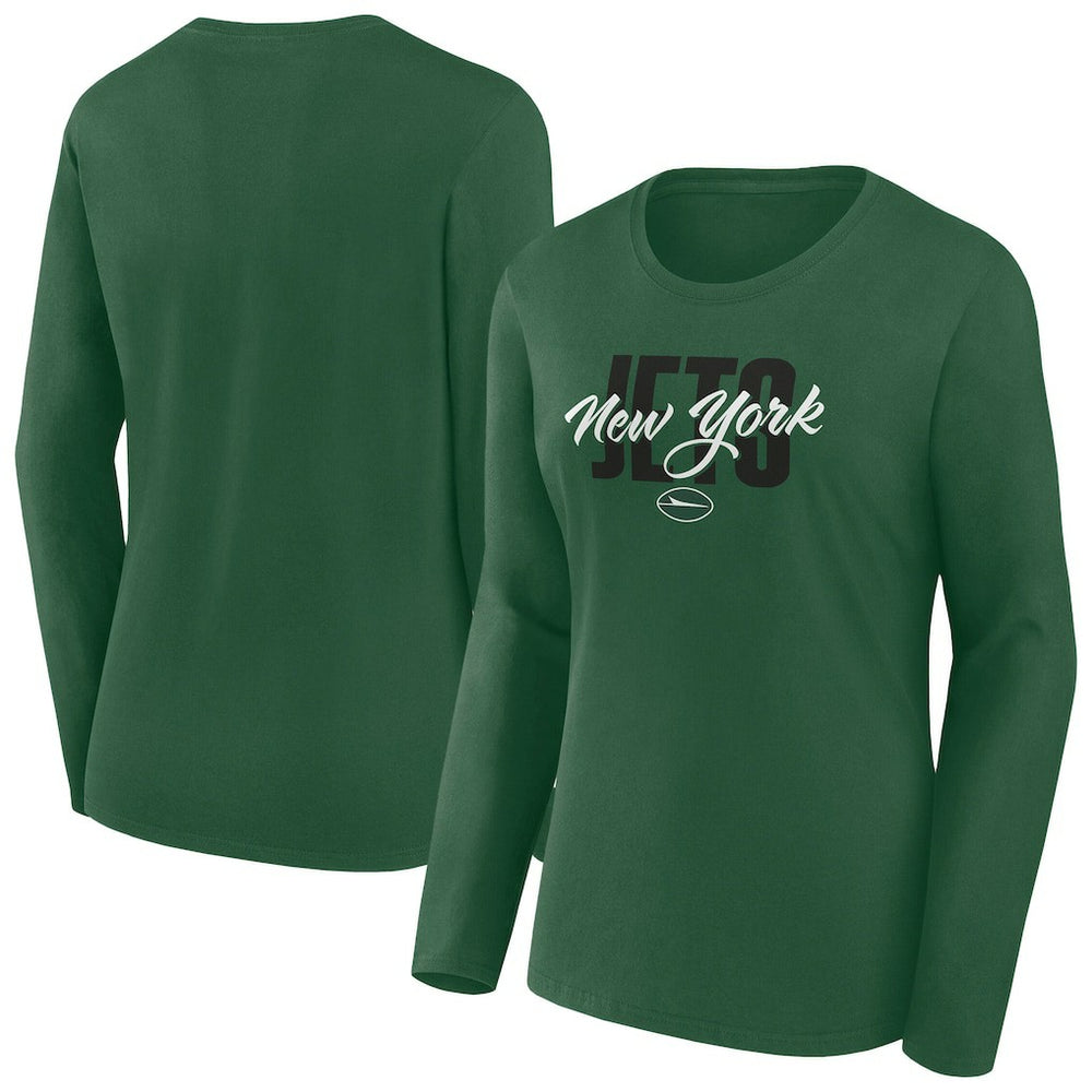 New York Jets Women's Long Sleeve Scoop Neck T-Shirt Green | Fanatics