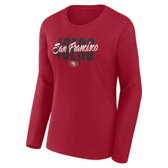 San Francisco 49ers Women's Long Sleeve Scoop Neck T-Shirt Scarlet | Fanatics